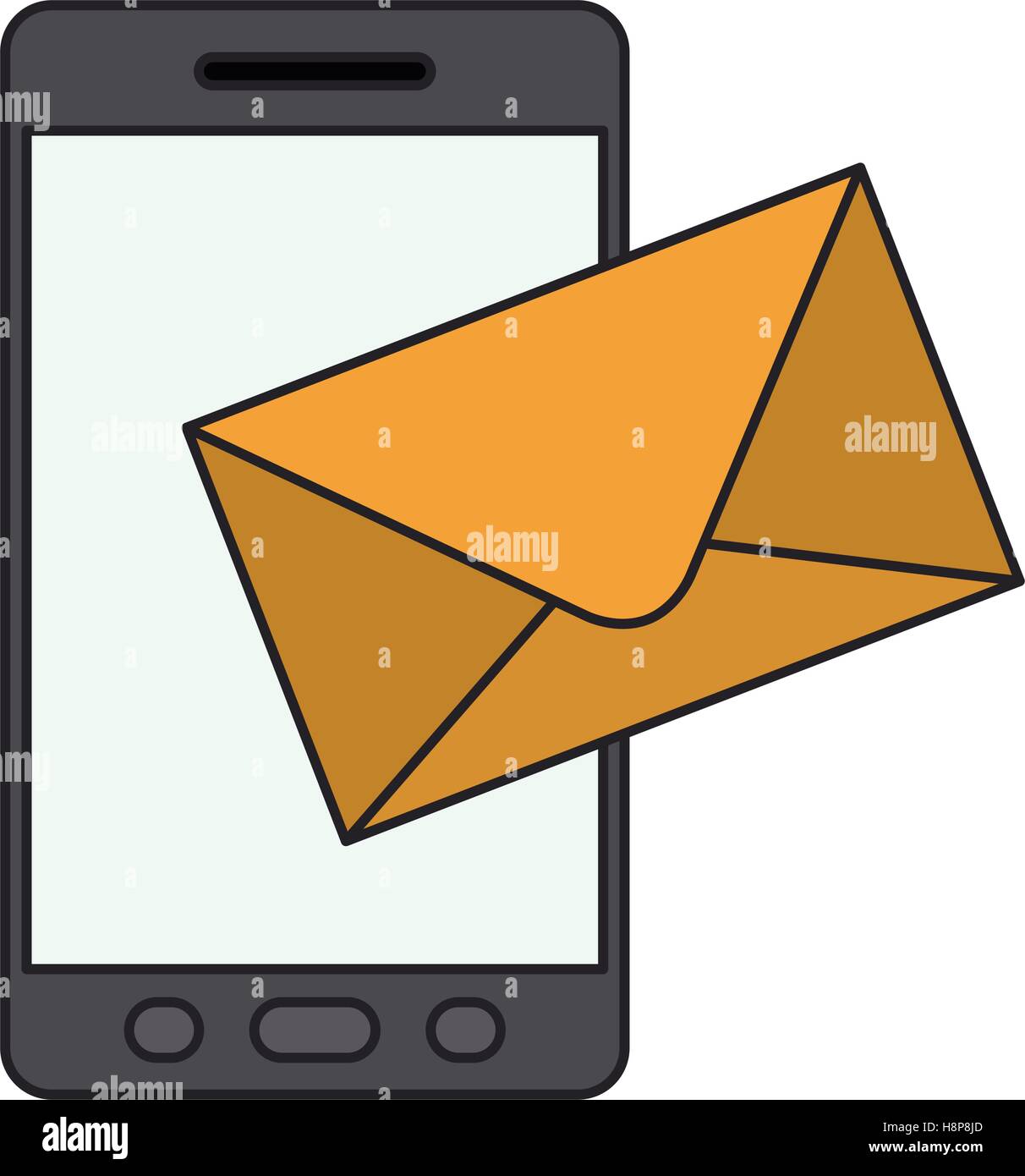Envelope and smartphone icon. Email message letter marketing and ...