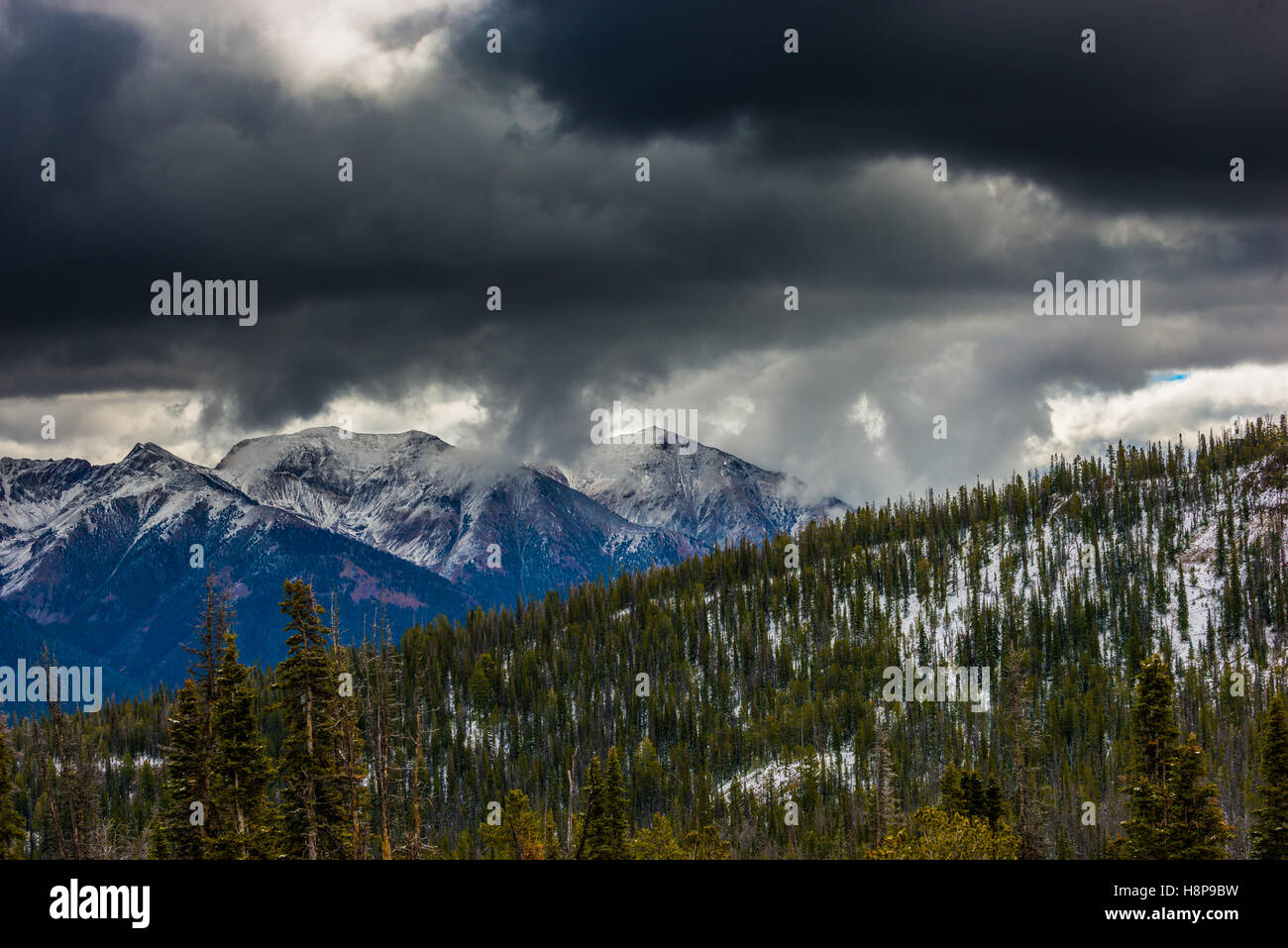 Sawtooth Mountains View from Galena Pass Idaho Stock Photo