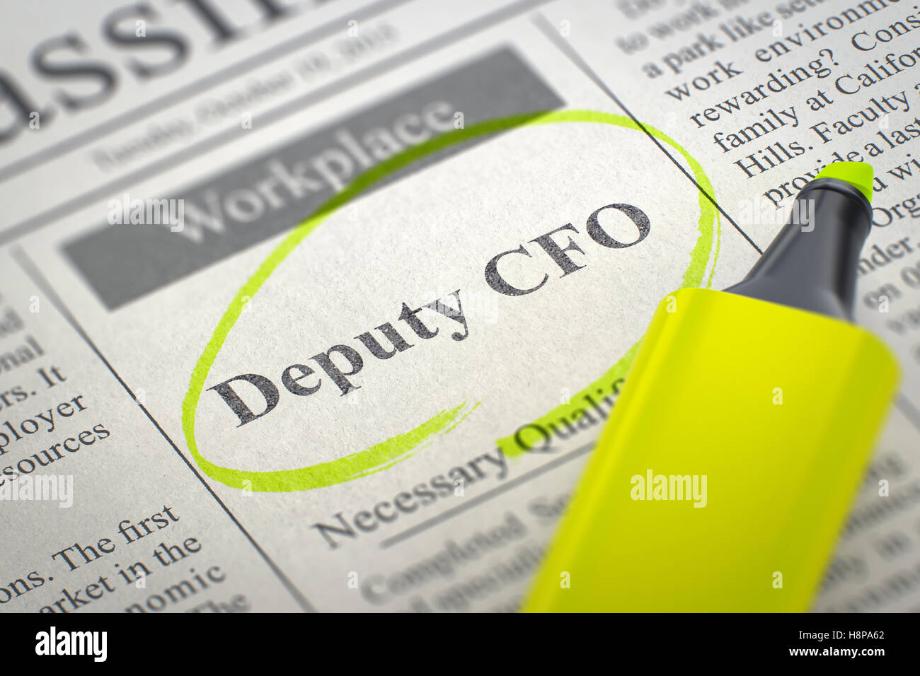 We're Hiring Deputy CFO. 3D. Stock Photo