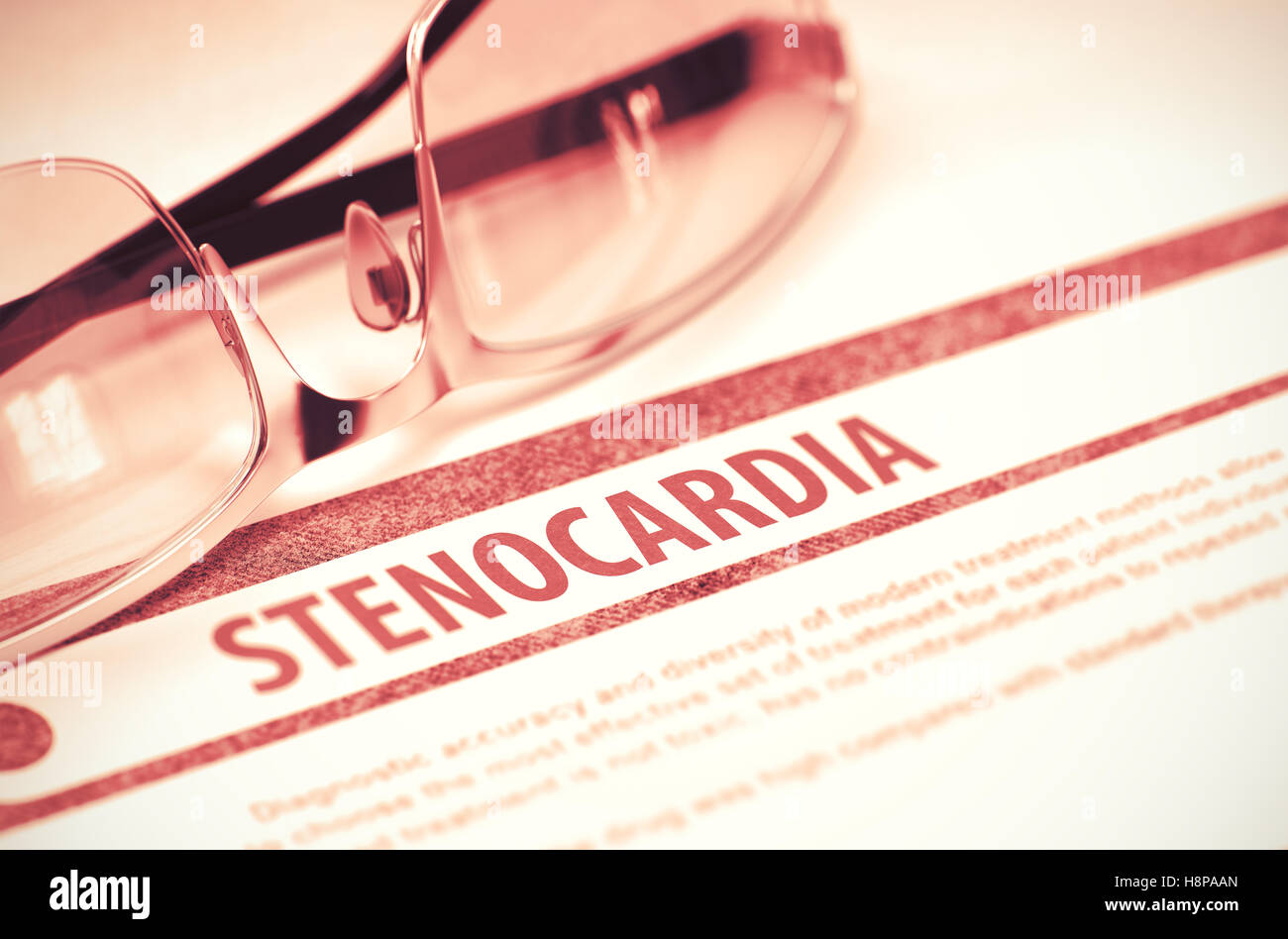 Diagnosis - Stenocardia. Medical Concept. 3D Illustration. Stock Photo