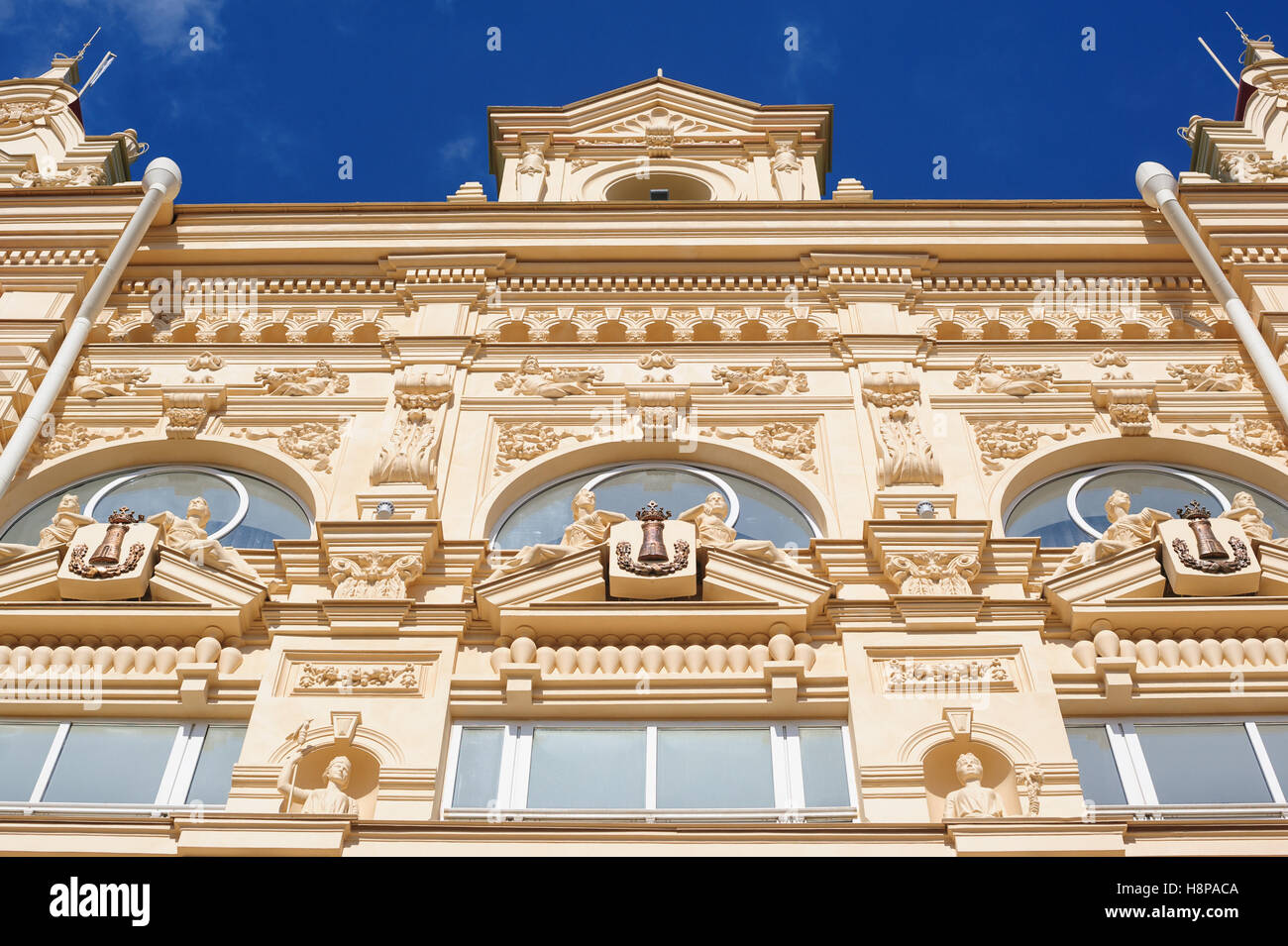 architectural facade of the old building in the city Stock Photo