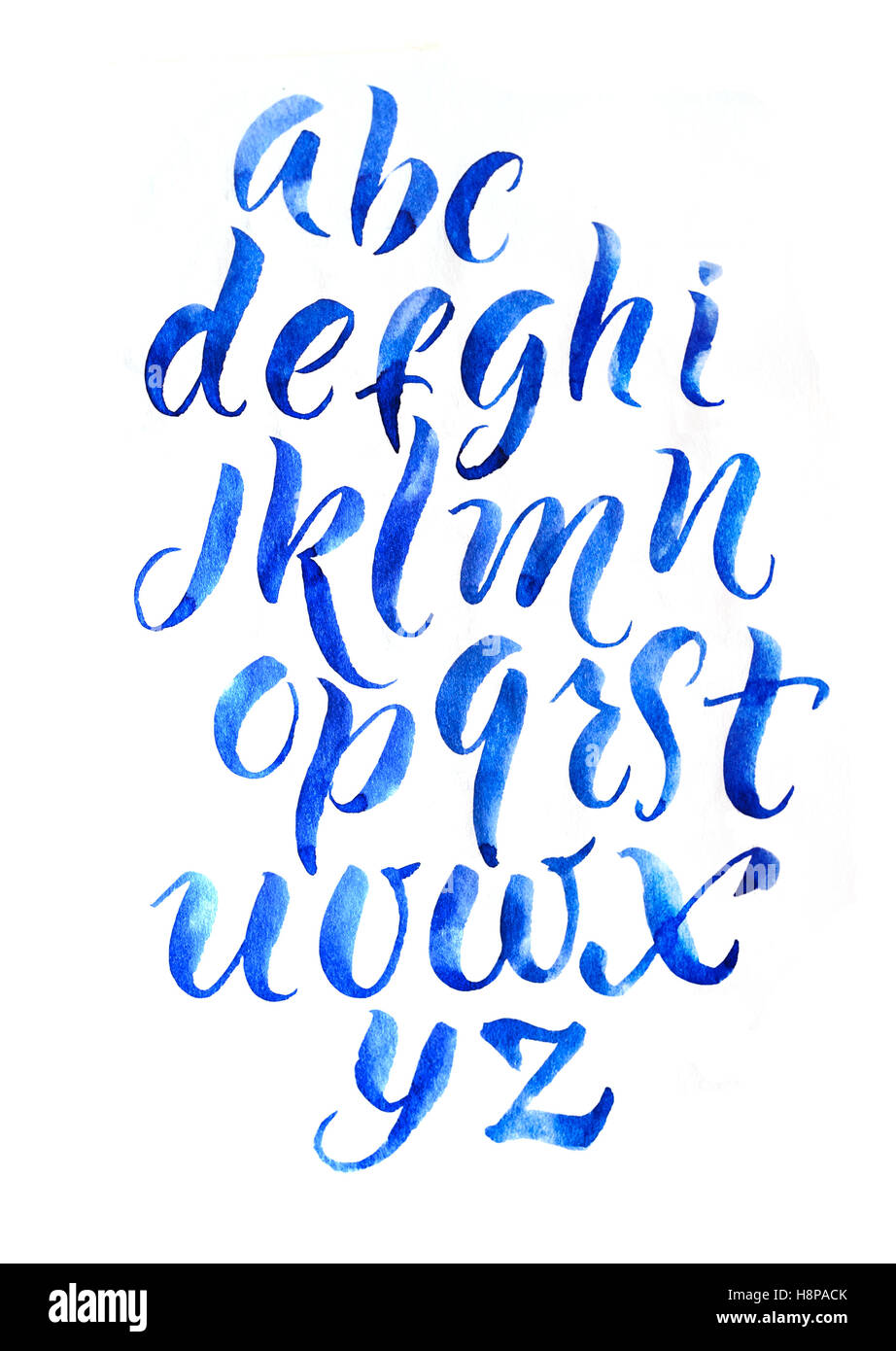 Alphabet letters. English alphabet, calligraphy, lettering Stock