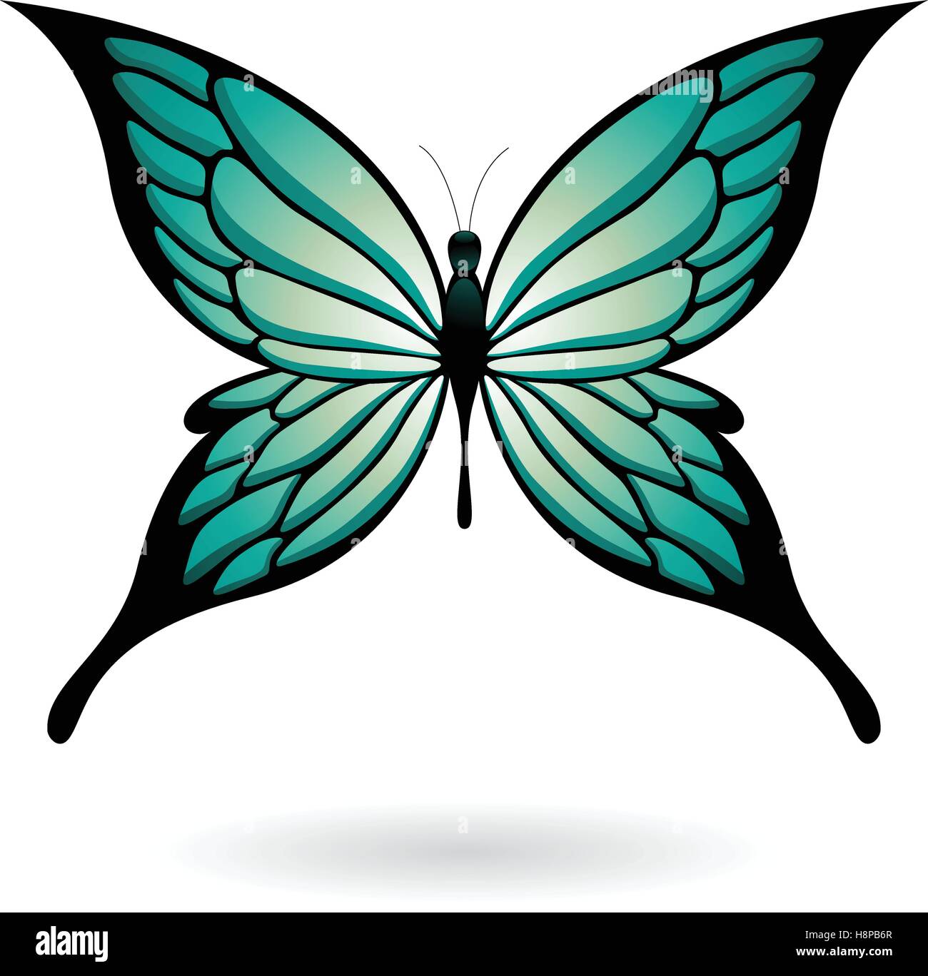 Vector Illustration of a Colorful Butterfly isolated on a white ...