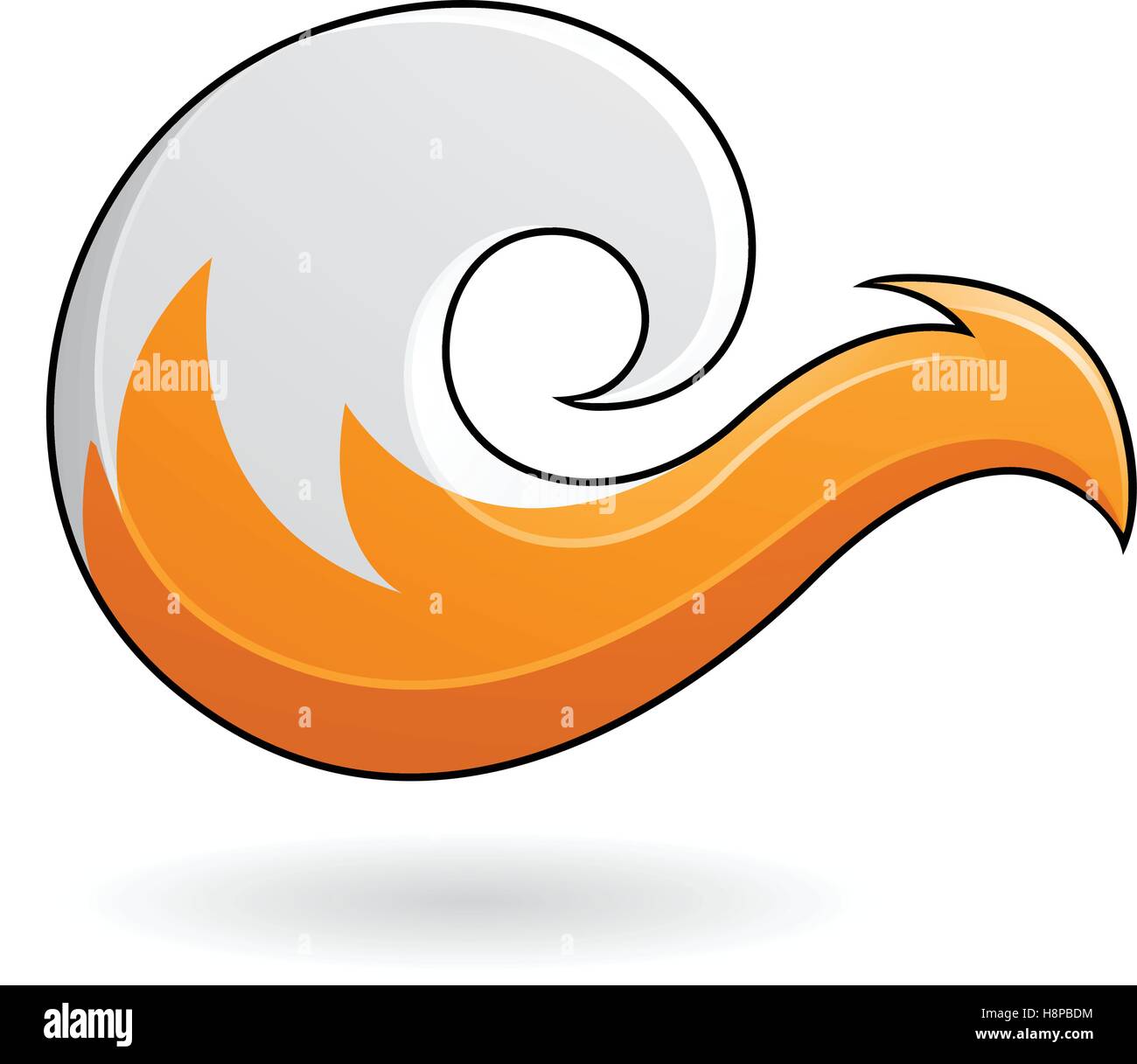 Vector Illustration of Abstract Fox Icon isolated on a white background ...