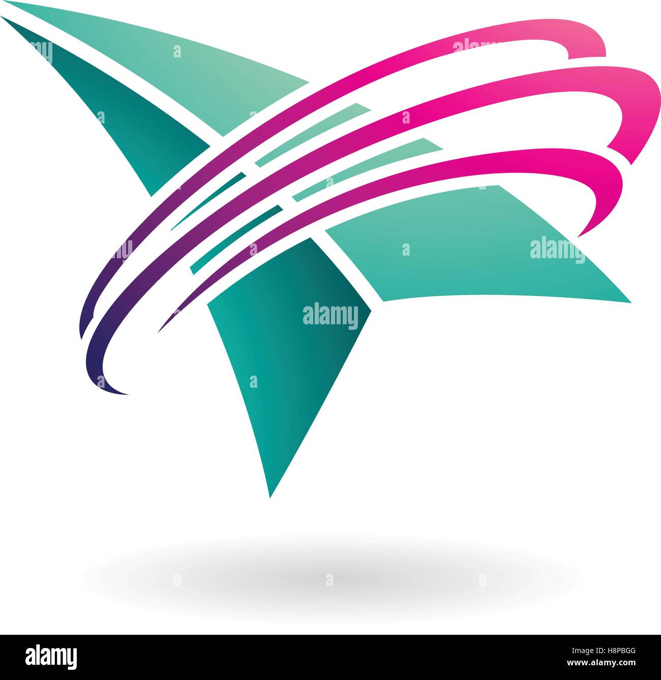 Vector Illustration of an Arrow and Ring Shaped Abstract Icon isolated ...