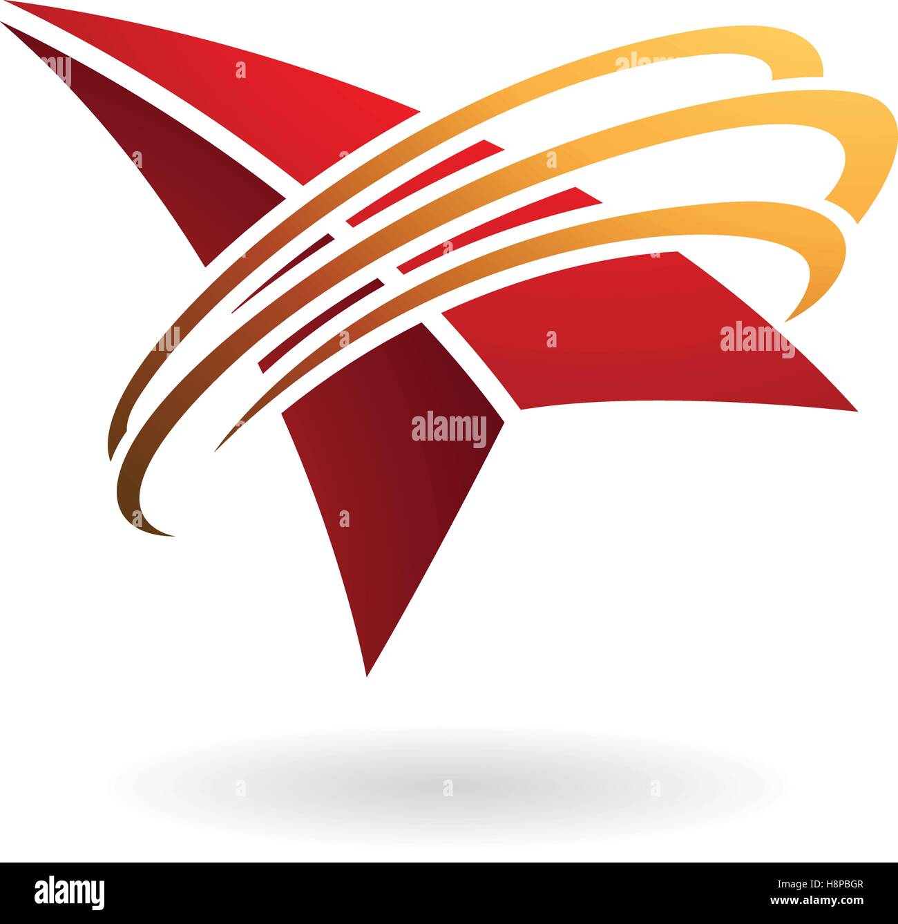 Vector Illustration of an Arrow and Ring Shaped Abstract Icon isolated ...