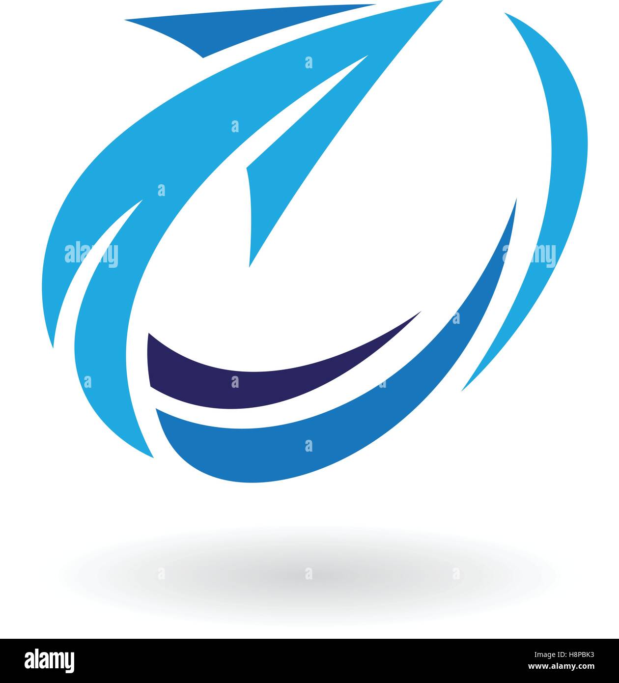Vector Illustration of Abstract Rotating Arrow Icon isolated on a white ...