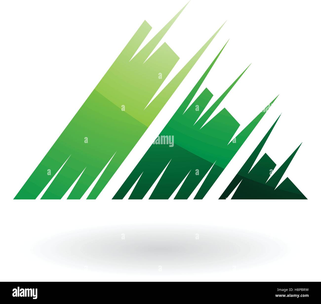 Vector Illustration of a Striped Triangle Abstract Icon isolated on a ...