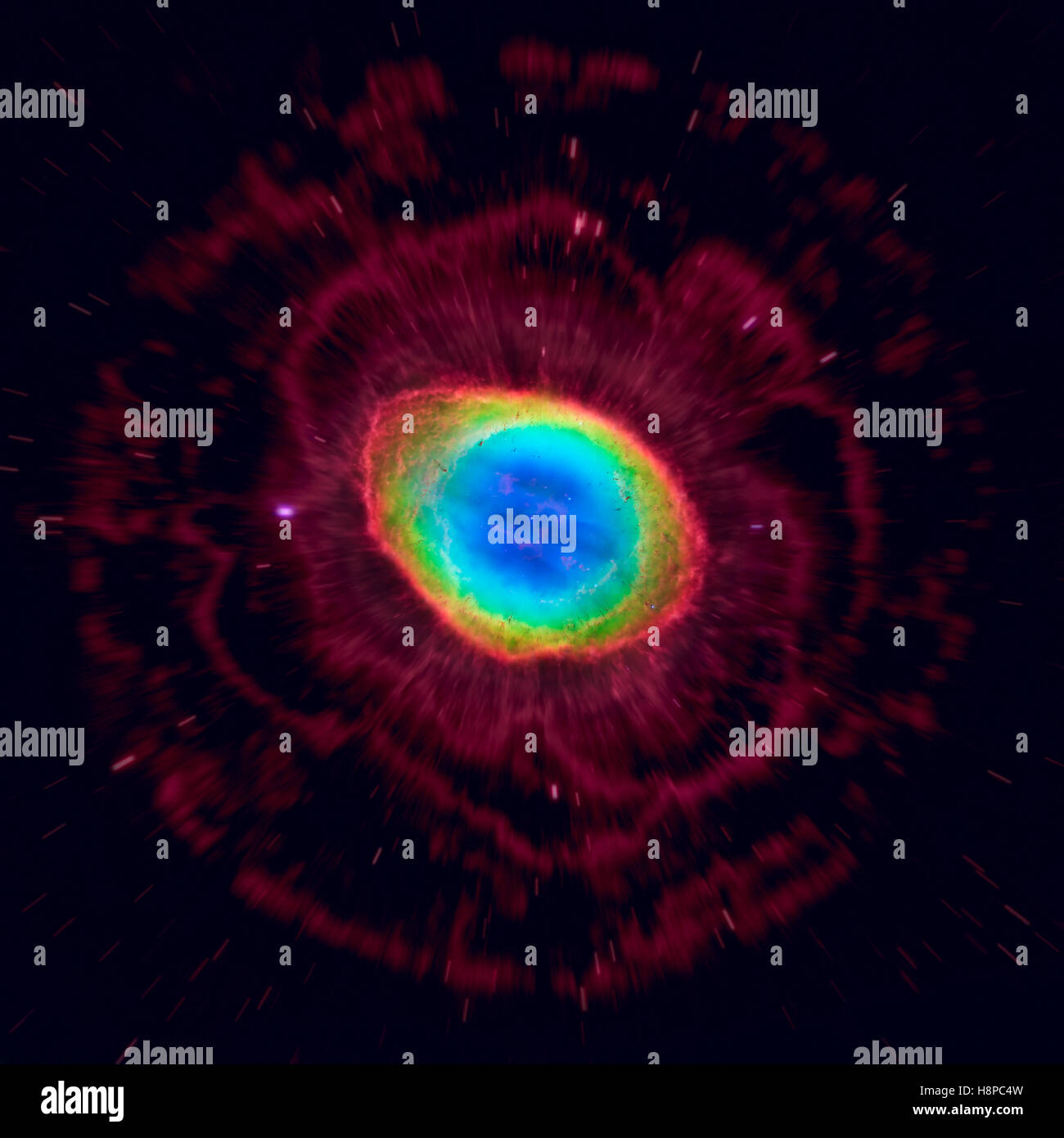 The Ring Nebula. Elements of this image furnished by NASA. Stock Photo