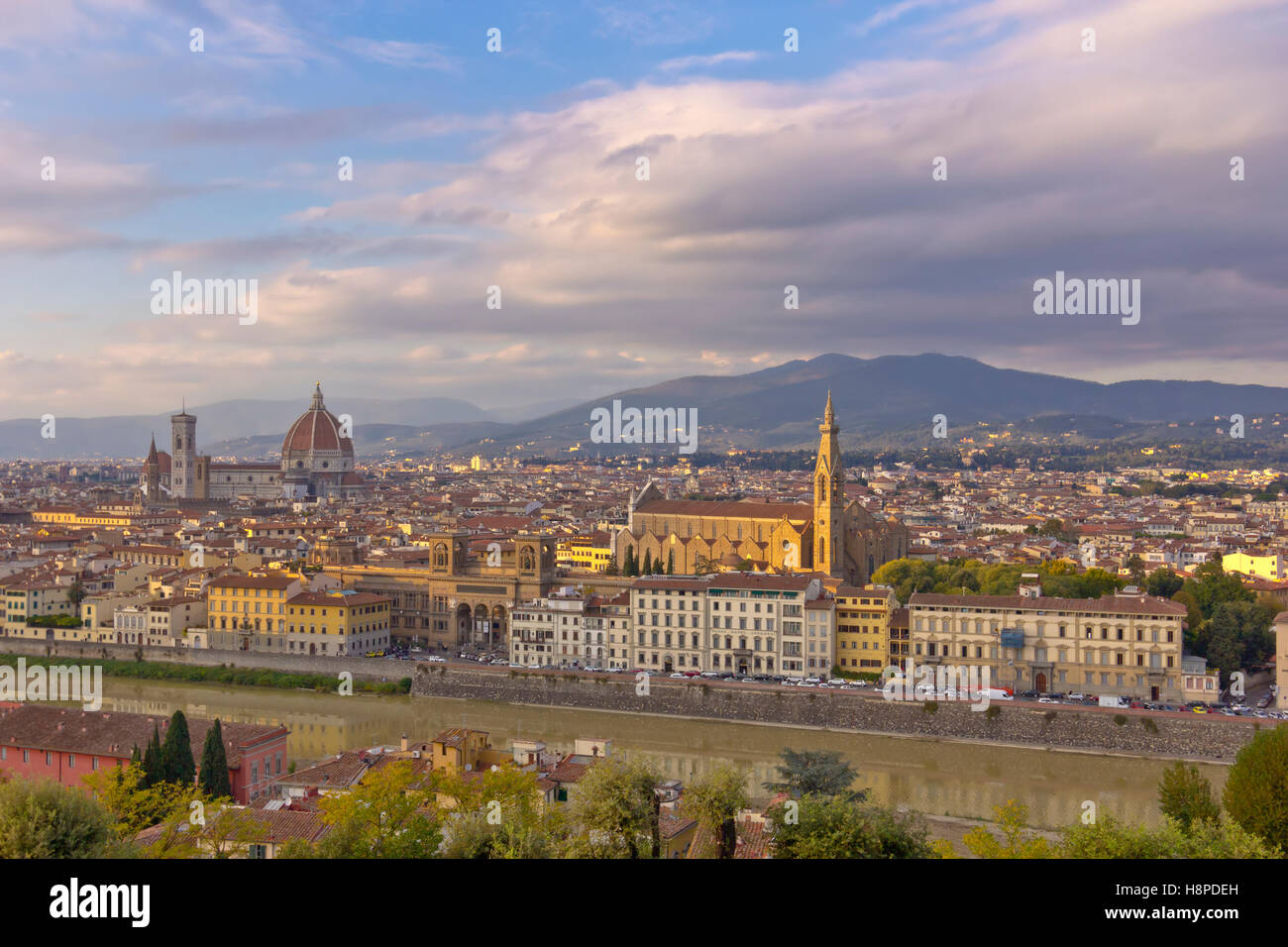 Stormy clouds over the city of Florence Italy. Stock Photo