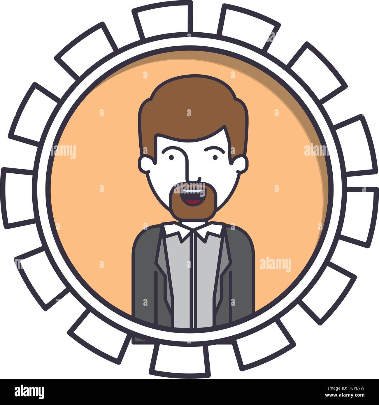 Man cartoon inside circle icon. Male avatar person human and people theme. Isolated design. Vector illustration Stock Vector