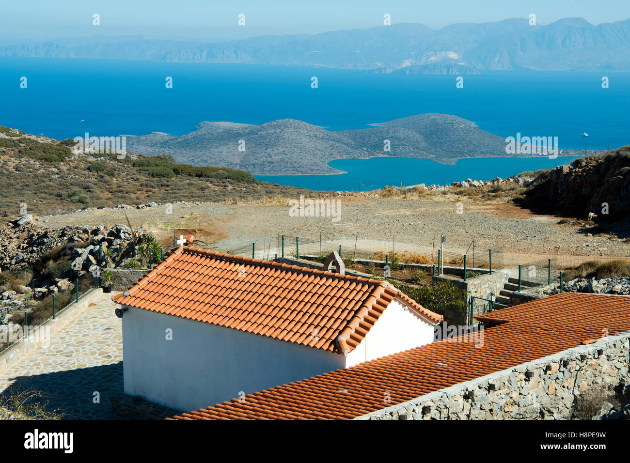 Griechenland, Kreta, Kirche Panagia Korasani bei Dories an der Strasse von Vrouchas nach Neapolis Stock Photo