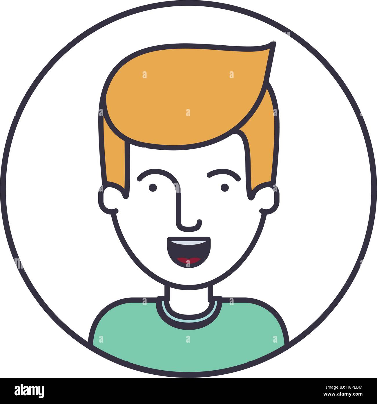 Man cartoon inside circle icon. Male avatar person human and people ...