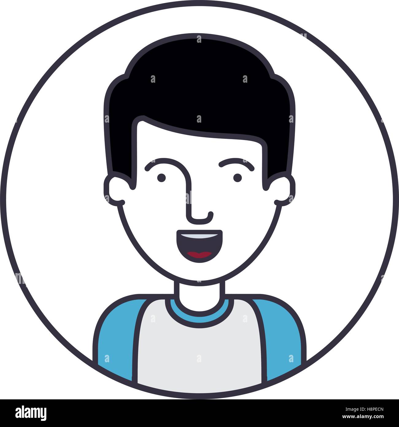 Man Cartoon Inside Circle Icon. Male Avatar Person Human And People ...