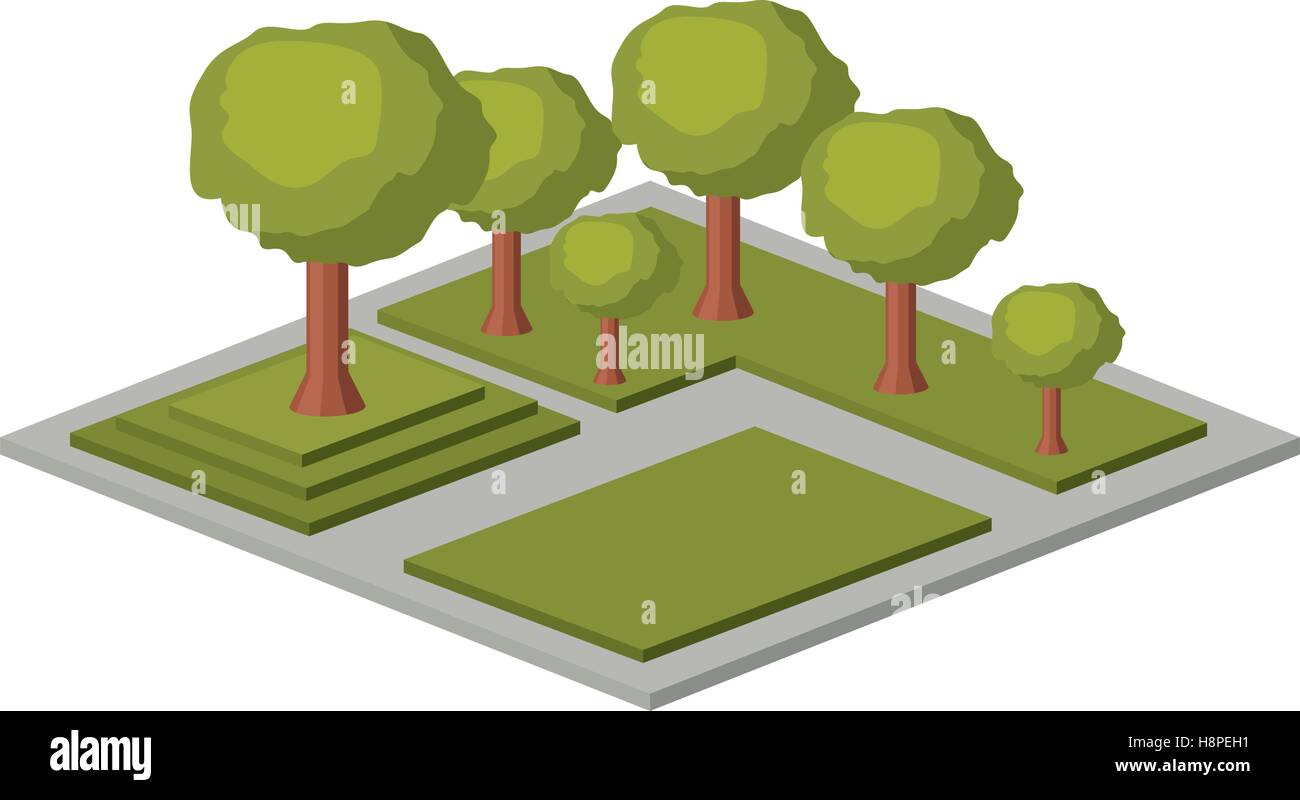 Tree icon. Isometric 3d structure and perspective theme. Isolated ...