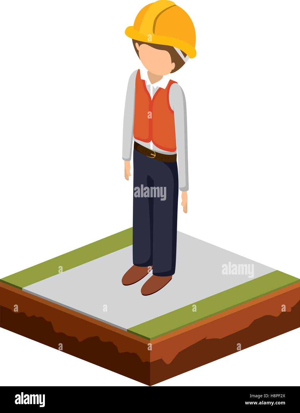 man of under construction icon. Isometric 3d structure and perspective ...