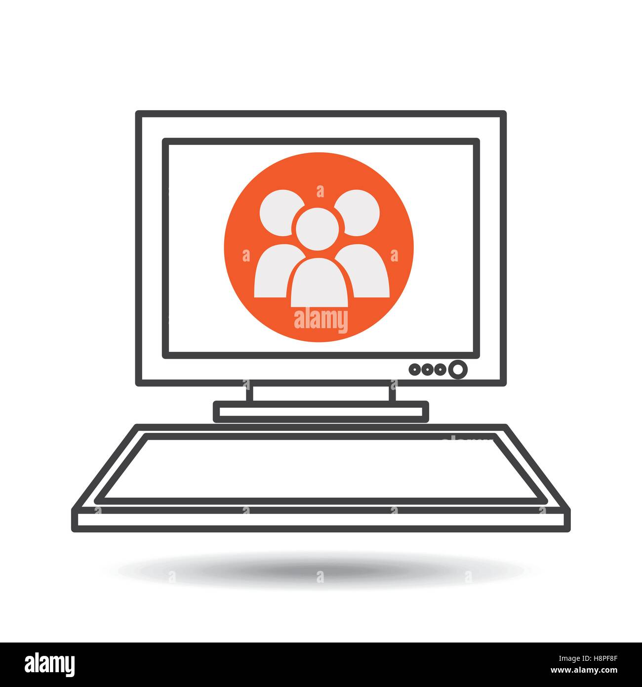 pc device network group person media icon vector illustration eps 10 ...