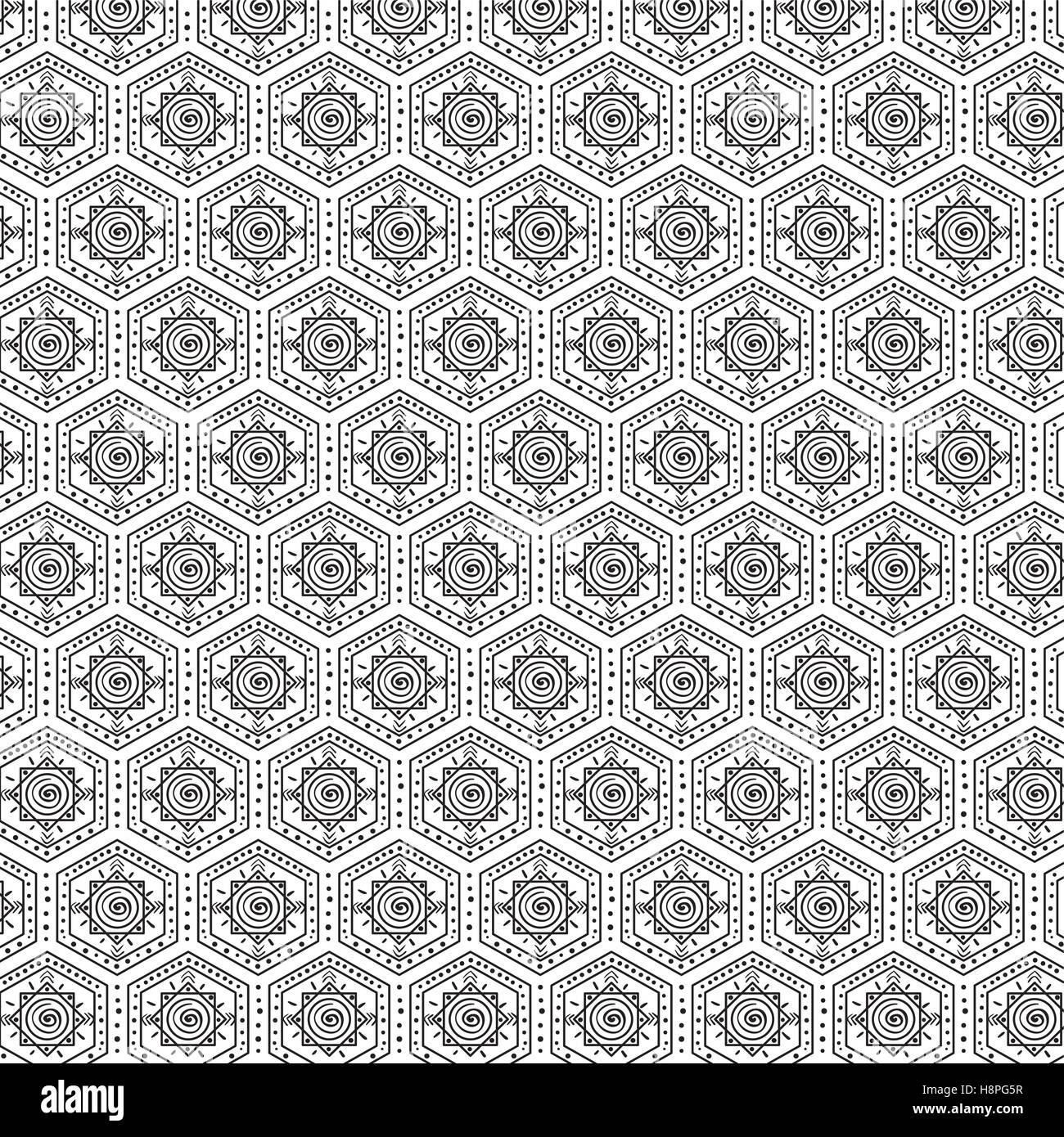 Boho style black and white background design. Bohemic decoration ...