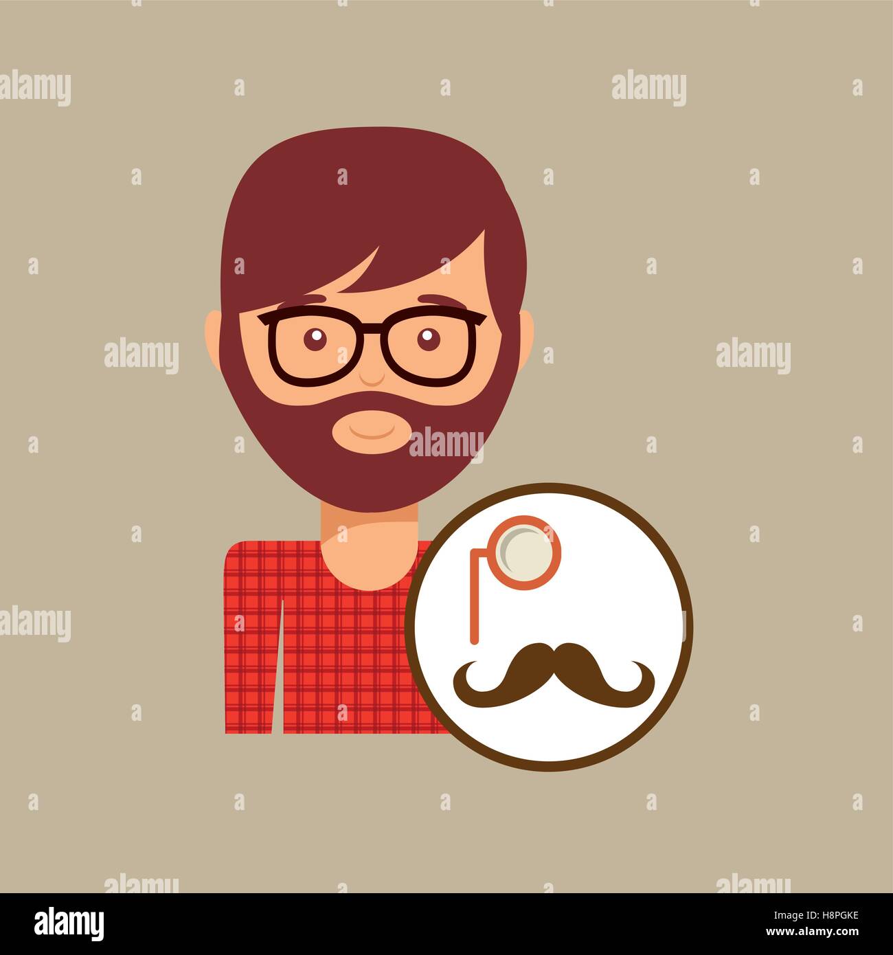 hipster concept mustache and monocle man vector illustration eps 10 ...