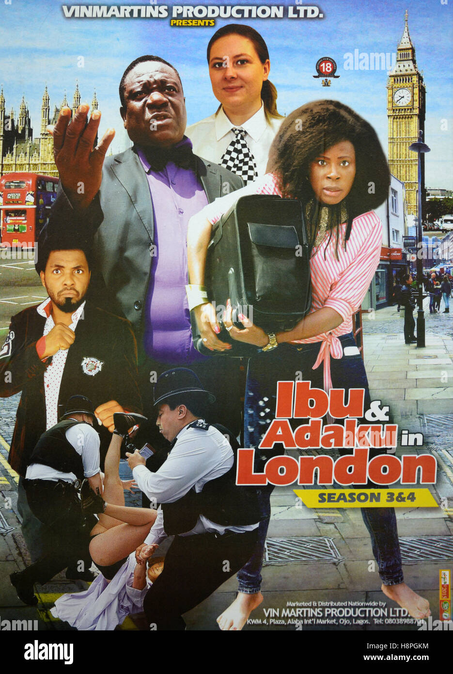 Nigerian Nollywood Film or Movie Poster for ' Ibu & Adaku in London' Stock Photo