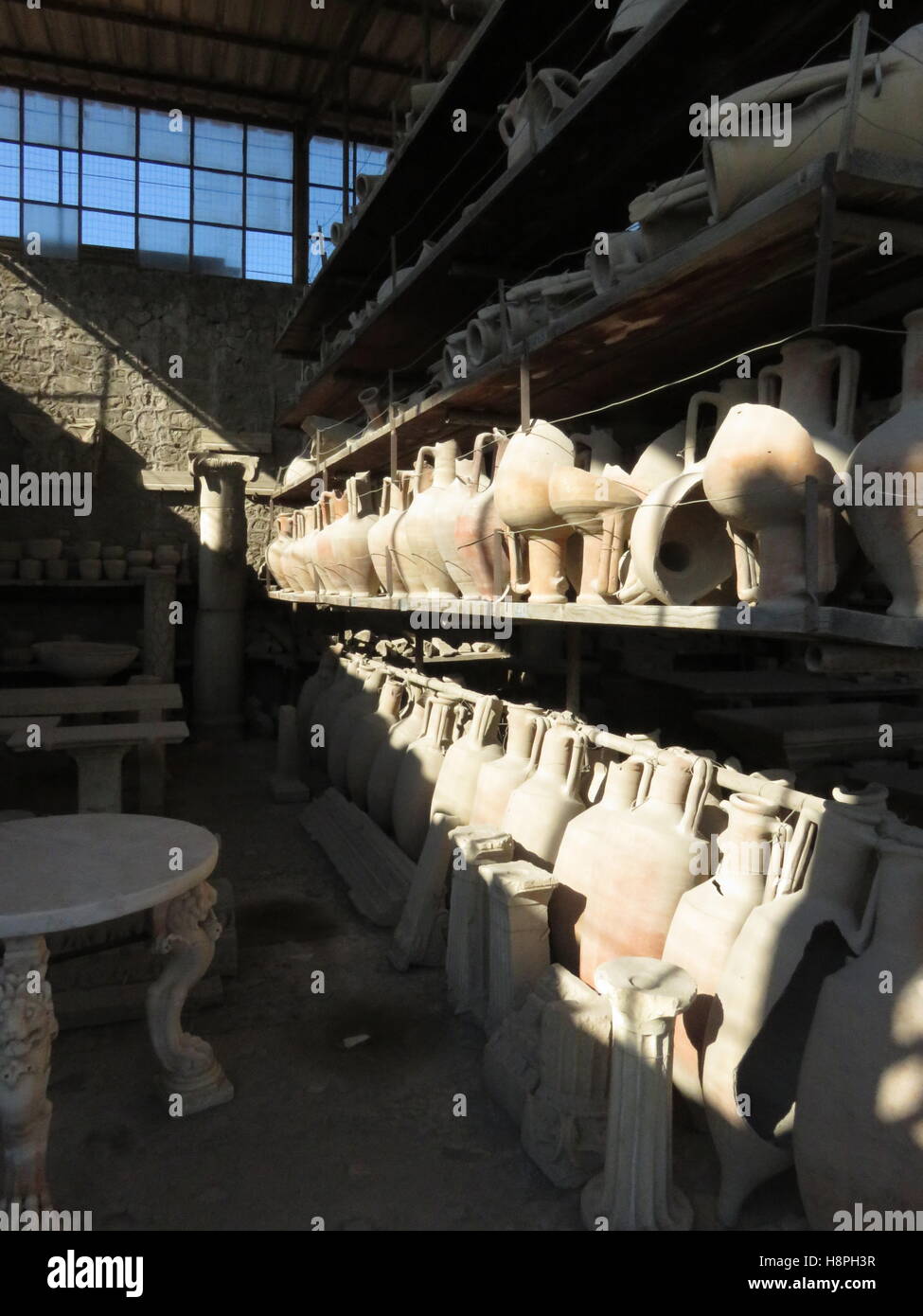 Pompeii vases and artifacts Stock Photo