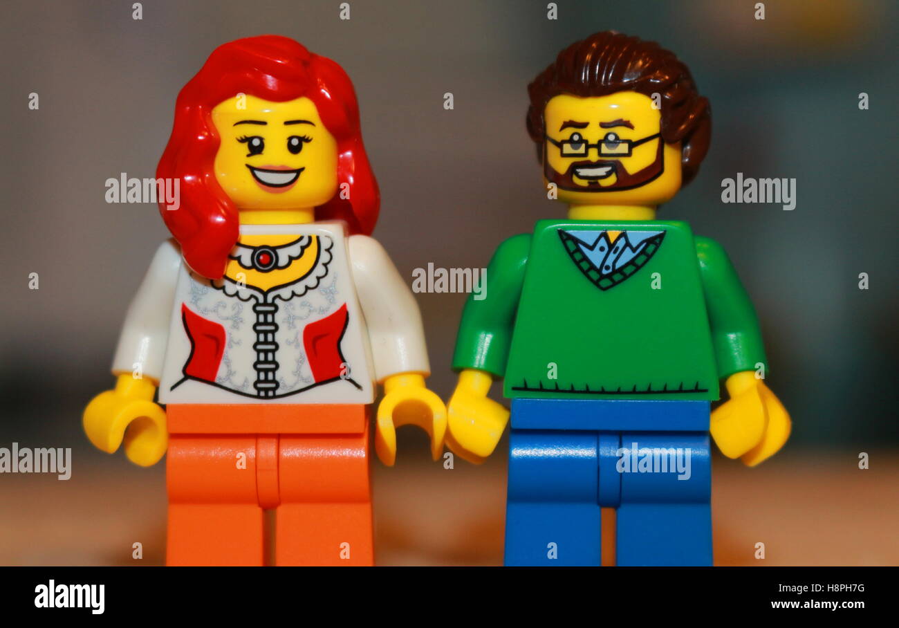 A happy Lego couple Stock Photo