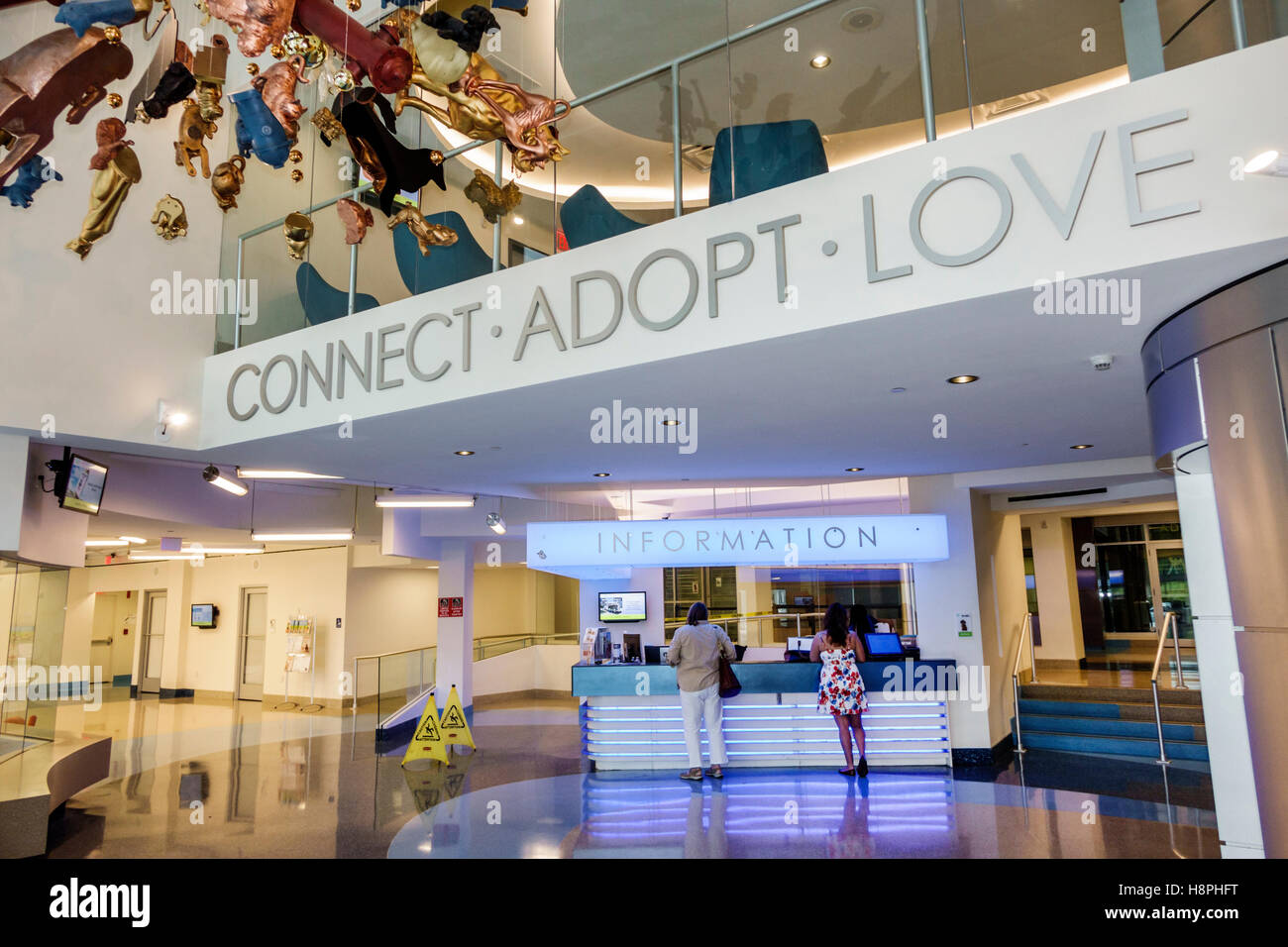 Miami Florida,Miami-Dade Animal Services Pet Adoption & Protection Center,centre,shelter,interior inside,lobby,front desk check in reception reservati Stock Photo