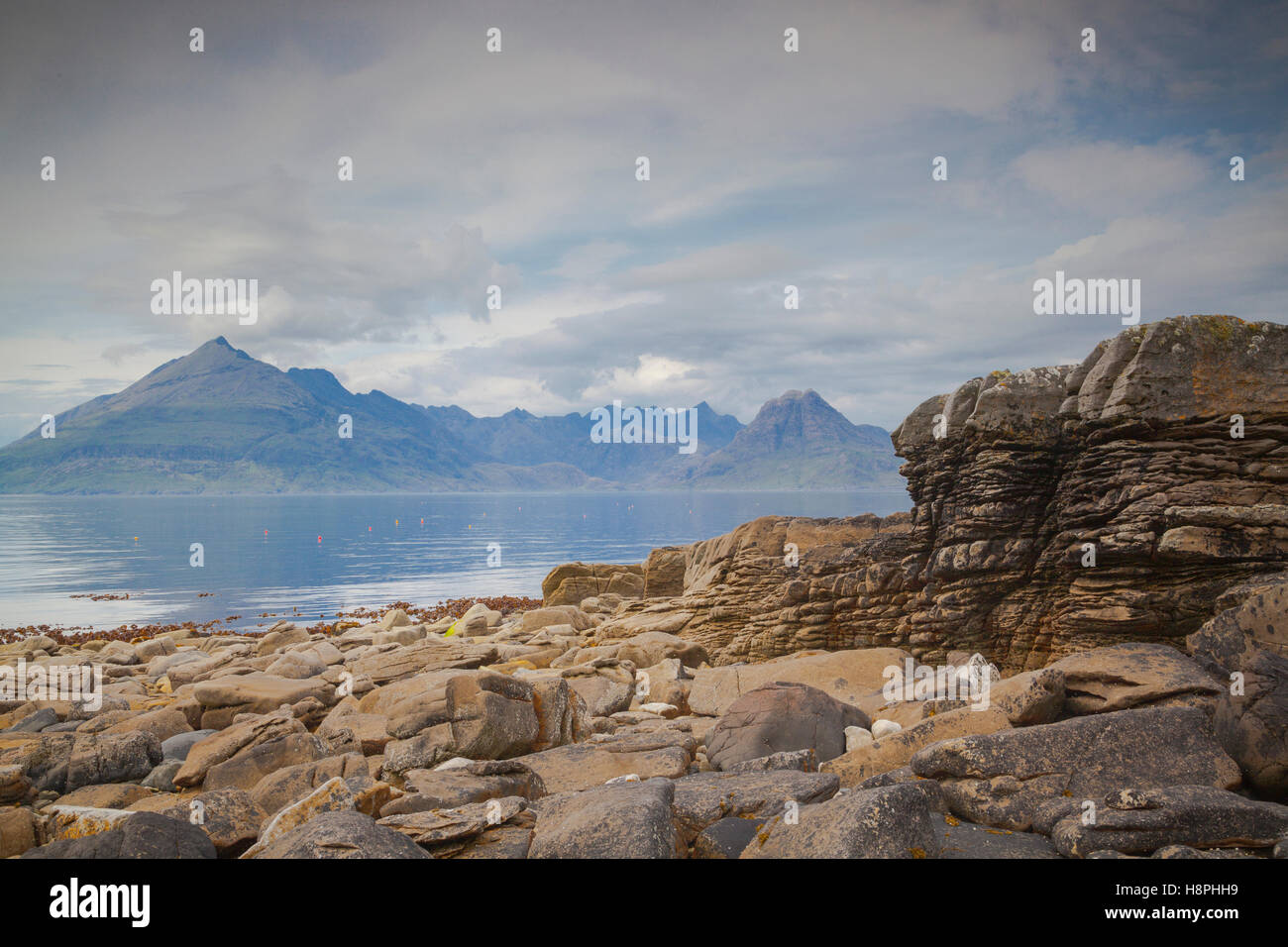 Black Cullin mountains from Elgol, Isle of Skye, Scotland Stock Photo