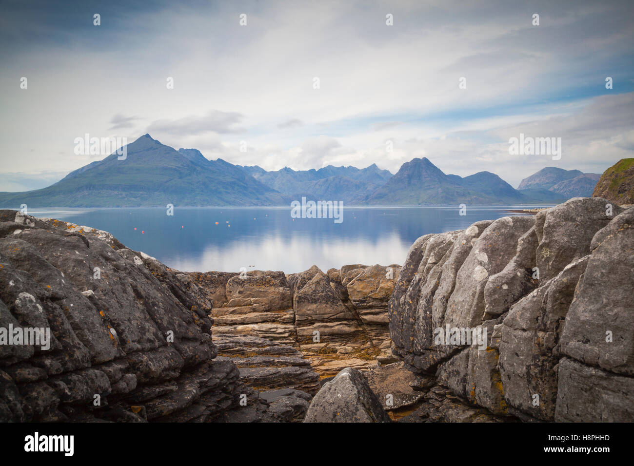 Black Cullin mountains from Elgol, Isle of Skye, Scotland Stock Photo