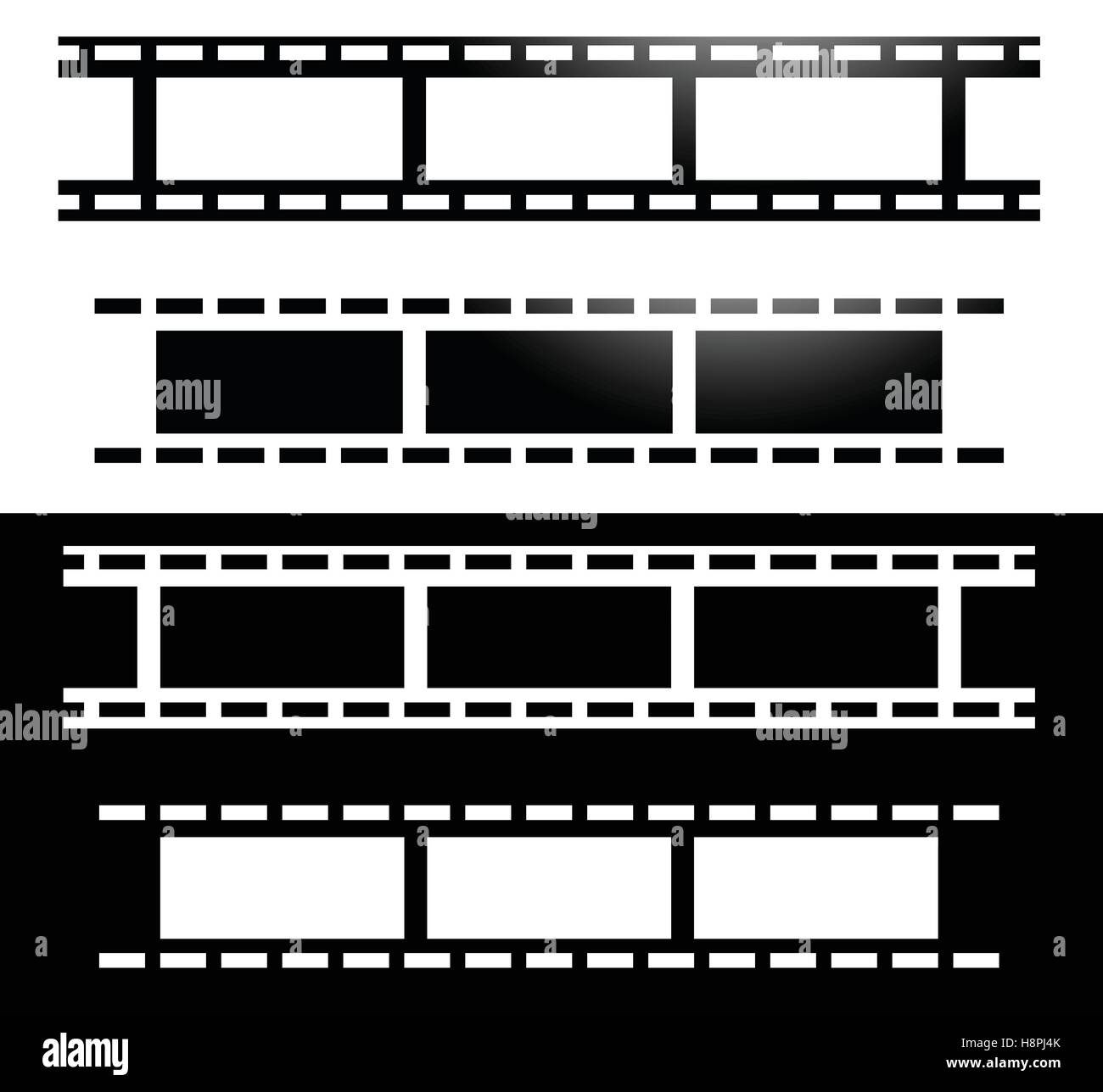 Straight film strips. Photography, media concept icon Stock Vector ...