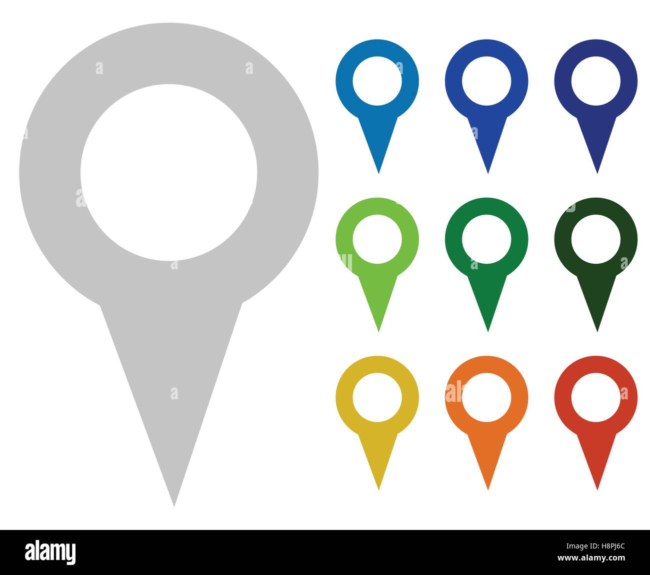 map marker, map pin icons in more color Stock Vector Image & Art - Alamy