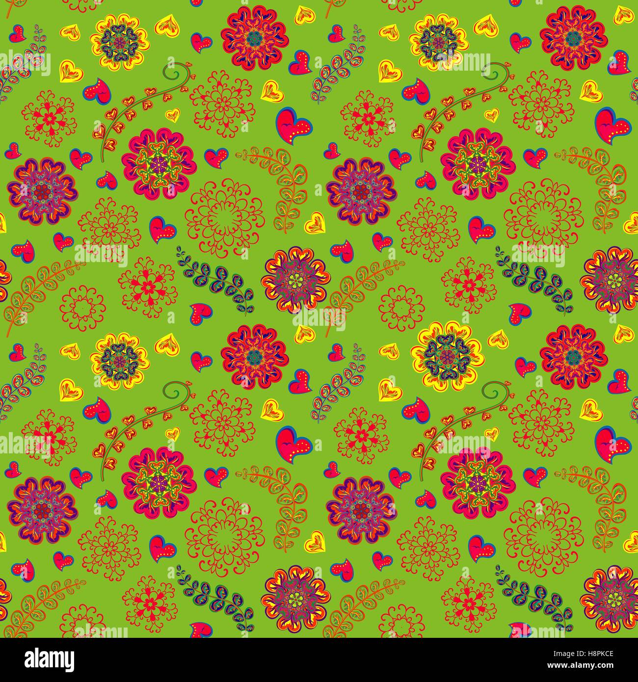 Ornate floral seamless texture, endless pattern with flowers looks like ...