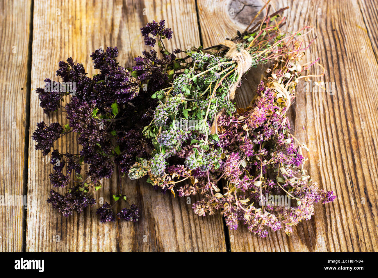 Dried Flowers and Stems of Thyme Stock Photo Alamy