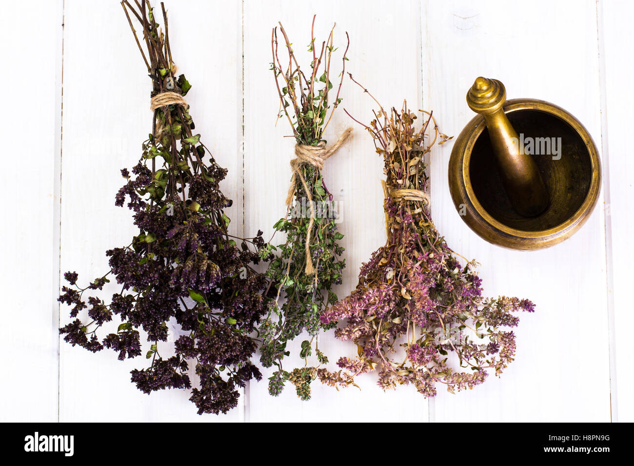 Dried Flowers and Stems of Thyme Stock Photo Alamy