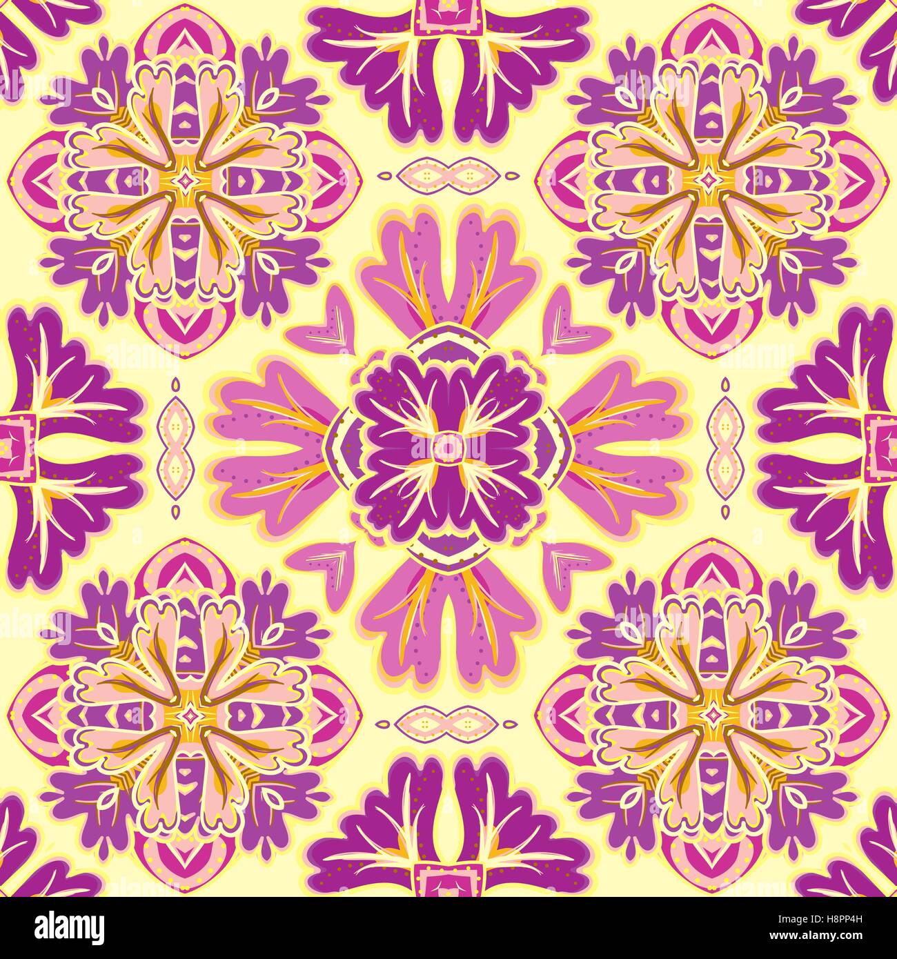 Seamless patchwork pattern from Moroccan, Portuguese tiles, Azulejo ...
