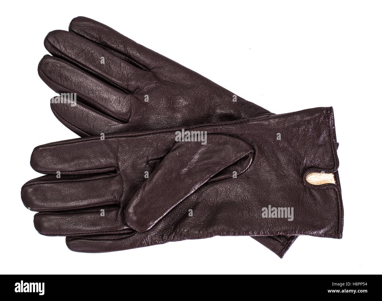 Brown leather womens gloves Stock Photo Alamy