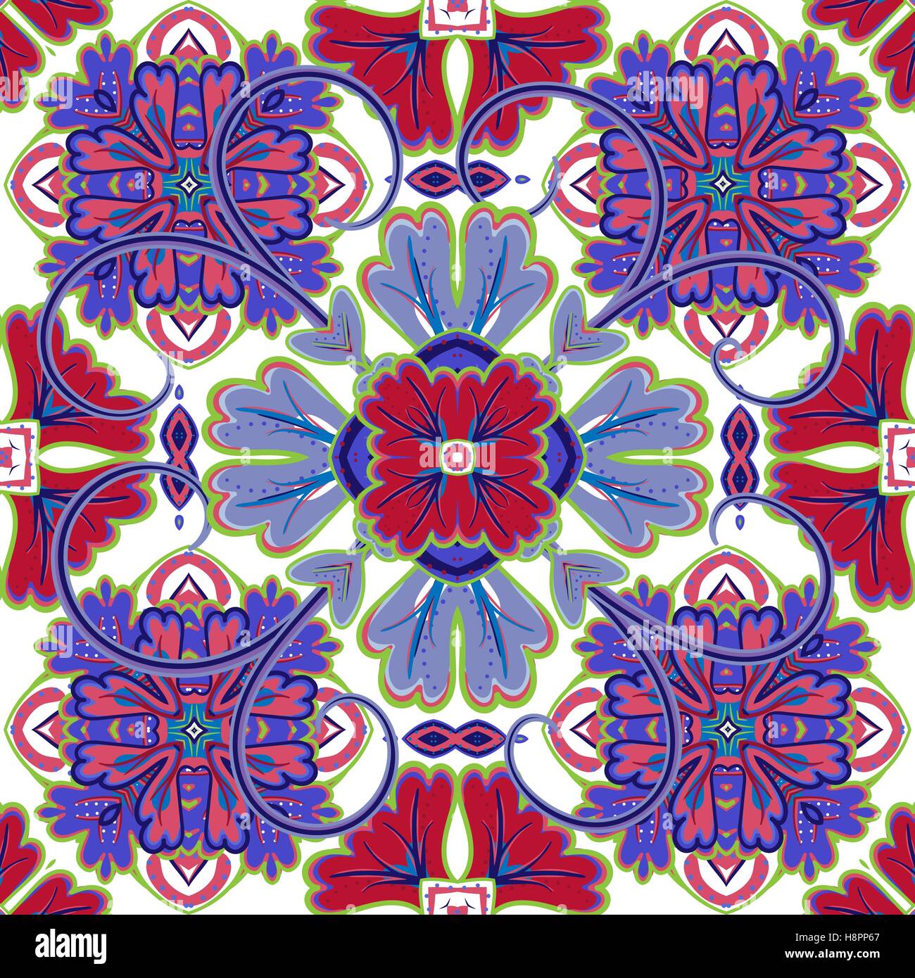 Beautiful seamless ornamental tile background vector illustration Stock ...
