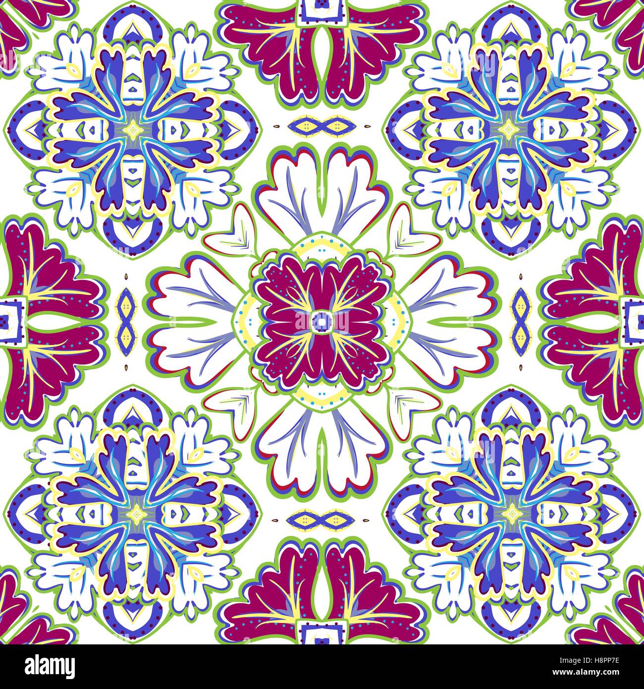 Beautiful seamless ornamental tile background vector illustration Stock ...