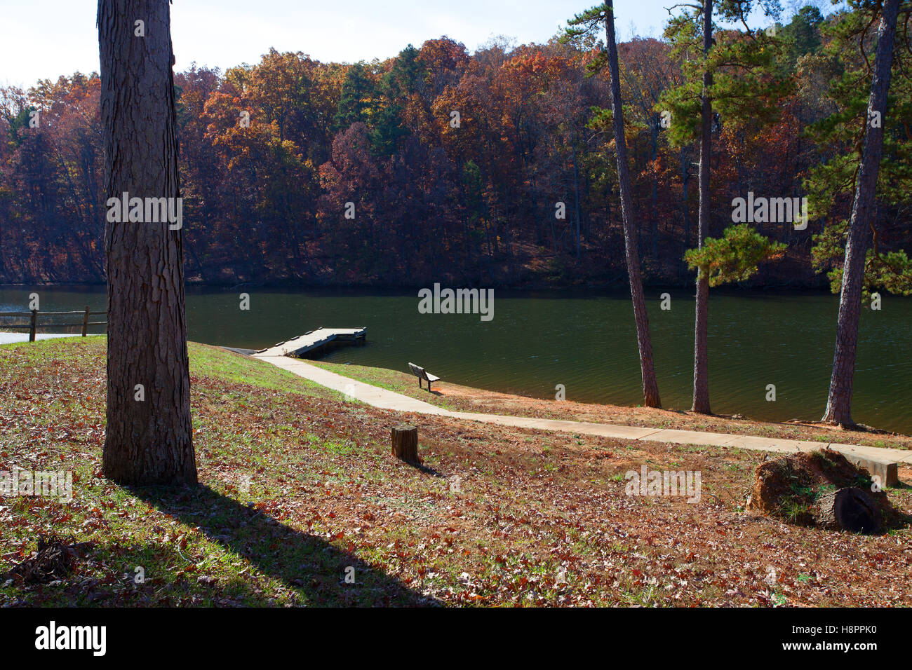 Concrete ramp for wheelchairs at a boat area on Badin Lake North