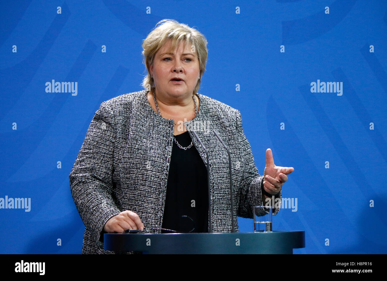 Erna Solberg - Treffen der dt. Bundeskanzlerin mit der norwegischen Ministerpraesidentin, Bundeskanzleramt, 8. November 2016, Be Stock Photo