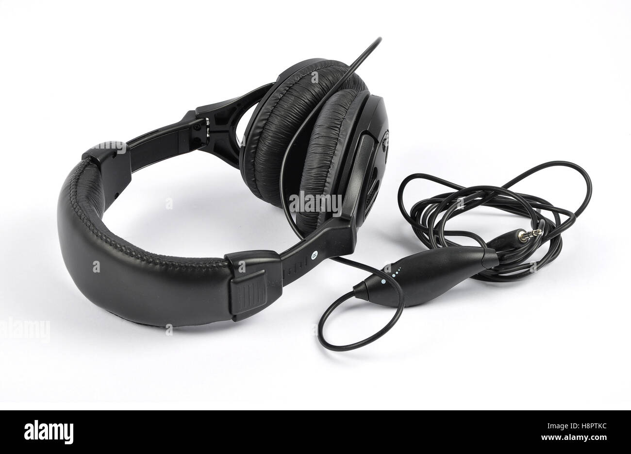 Headphones on white background Stock Photo - Alamy