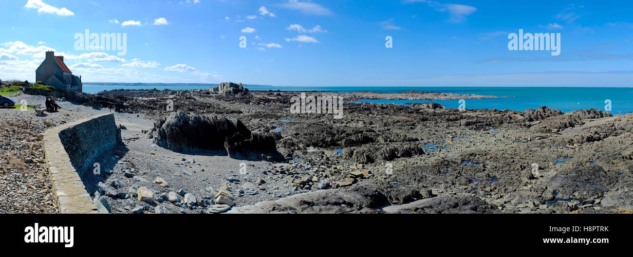 Beach at Locquemeau, Brittany Stock Photo