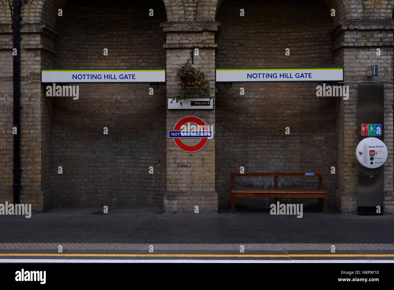 Notting HIll Gate tube station, London UK Stock Photo