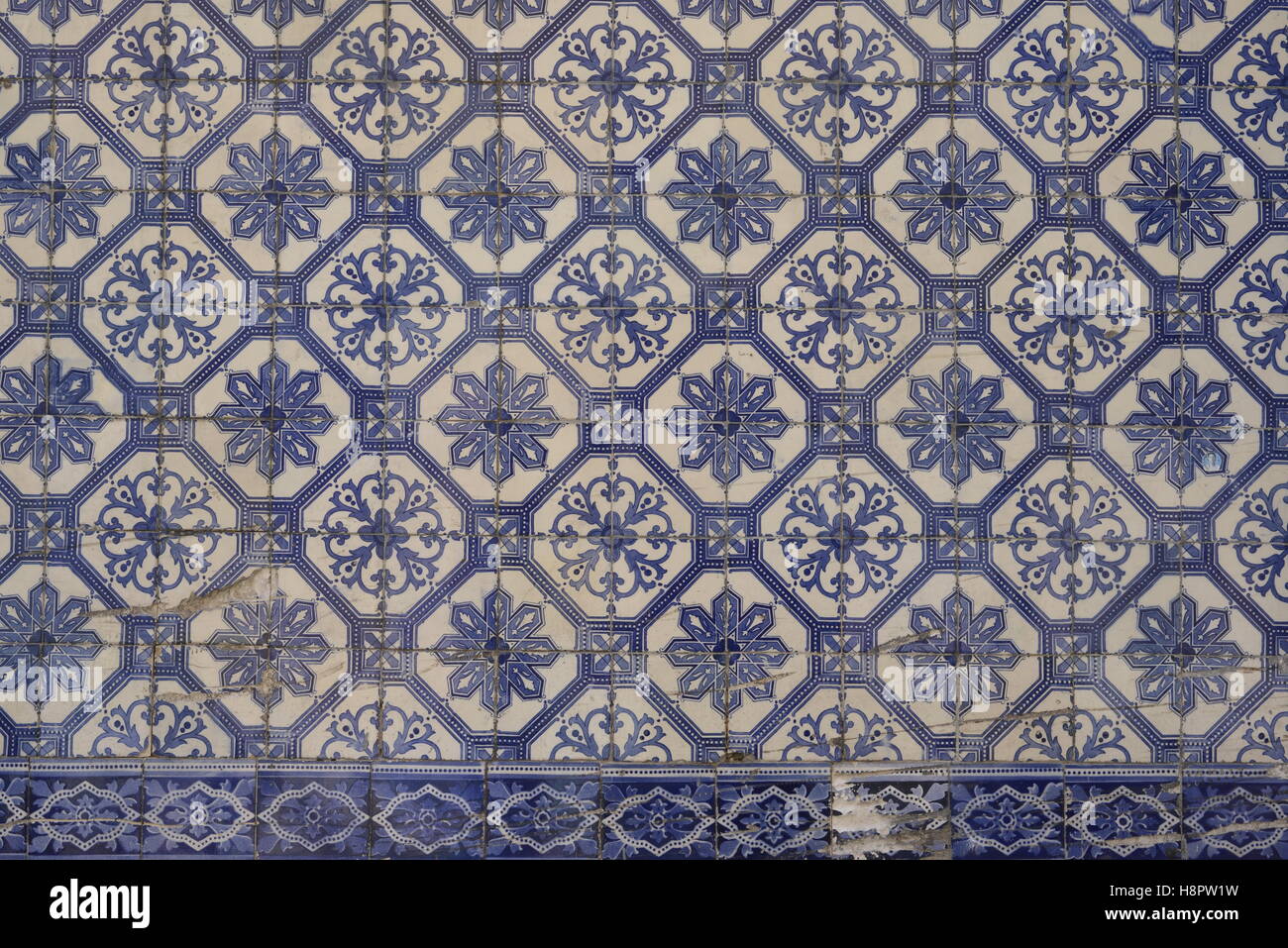 Traditional Portuguese tiles Lisbon, Portugal Stock Photo