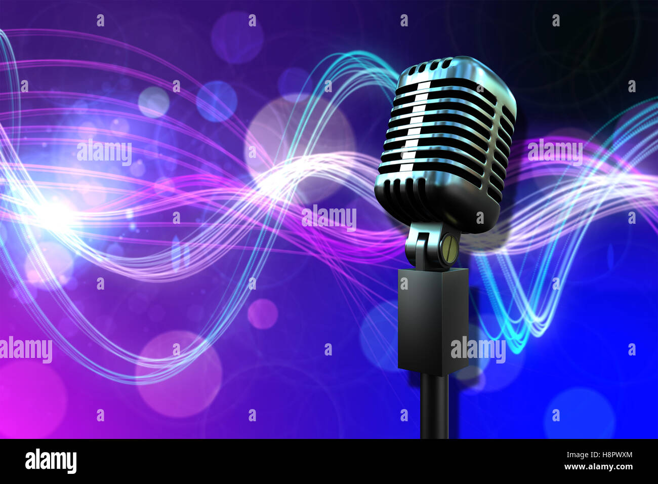 Composite image of retro microphone Stock Photo - Alamy