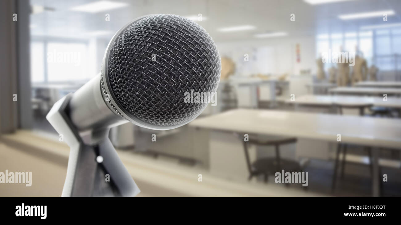 Microphone in classroom Stock Photo Alamy
