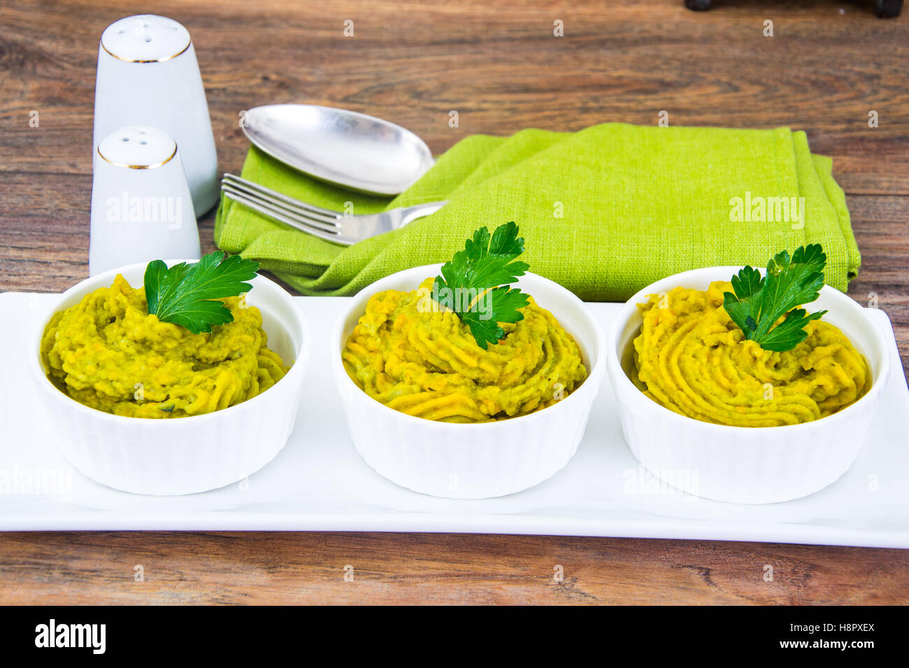 Puree Pate Broccoli, Pumpkin and Carrot Stock Photo Alamy