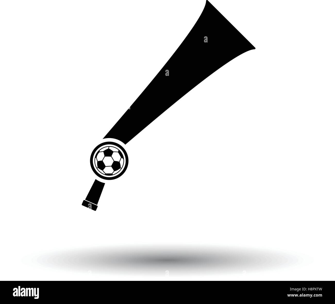 Football fans wind horn toy icon. White background with shadow design. Vector illustration Stock