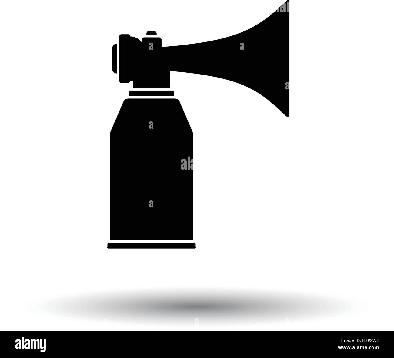 Football fans air horn aerosol icon. White background with shadow