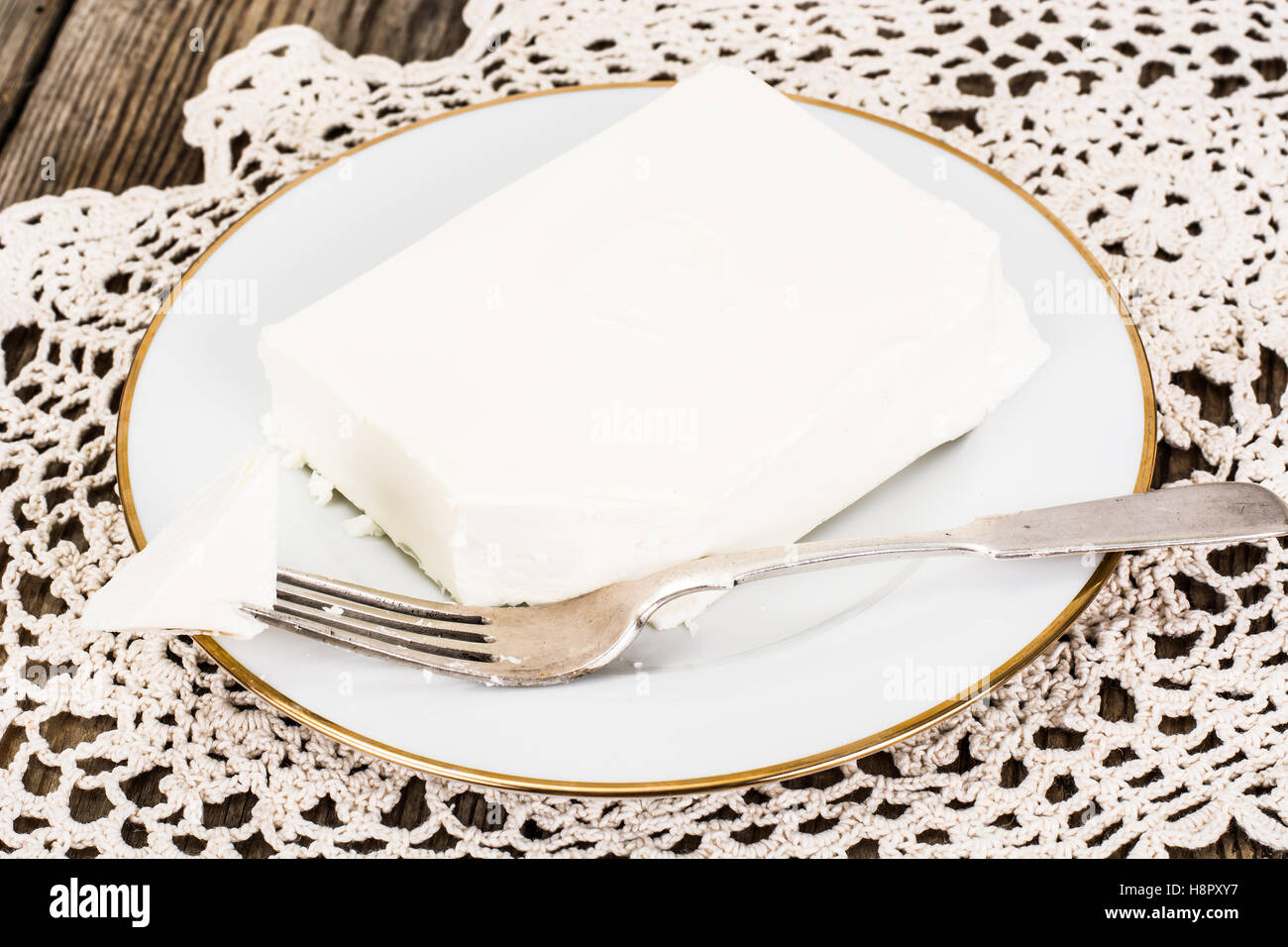 Curd Cheese Feta Stock Photo Alamy